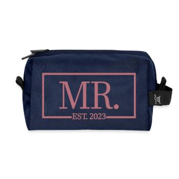 2023 Fiançailles pour la fête de mariage du marié - Trousse de toilette en tissu recyclé - marine - Devant