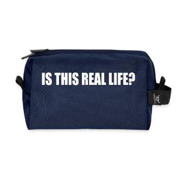 Is This Real Life? Is this the real life gamer - Recycled Toiletry Zip Bag - navy - Front
