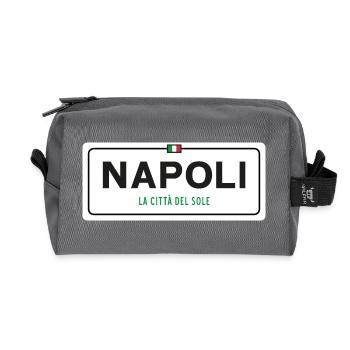 Napoli place name sign - Recycled Toiletry Zip Bag - anthracite - Front