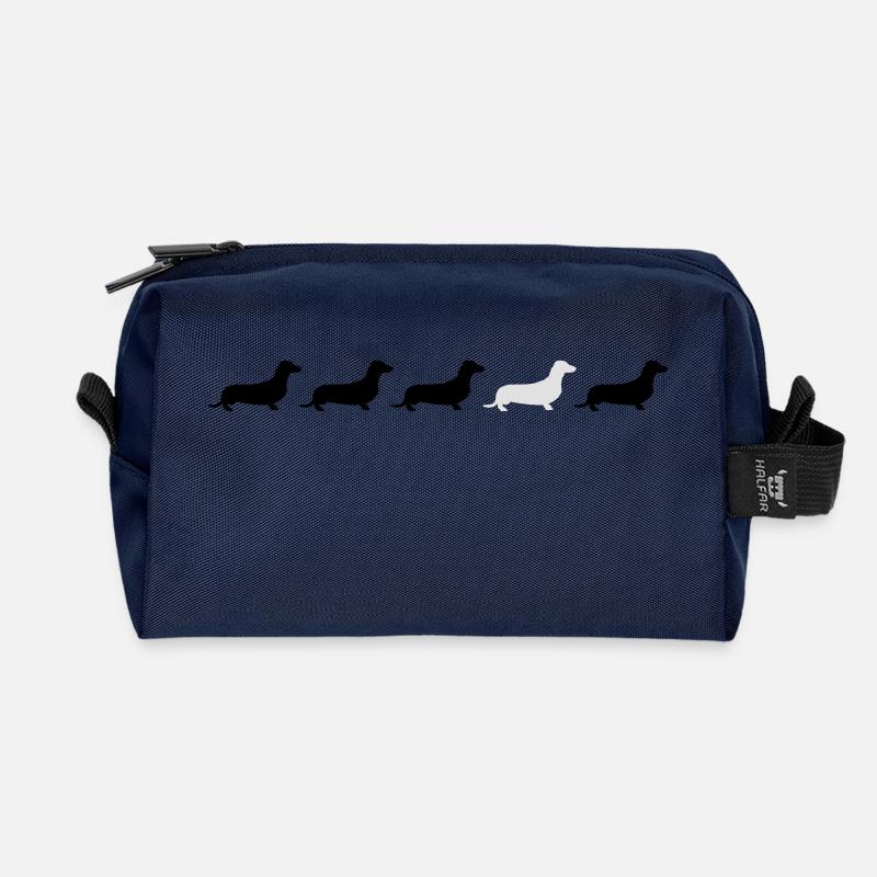 Dackel - Recycelte Kulturtasche - Navy