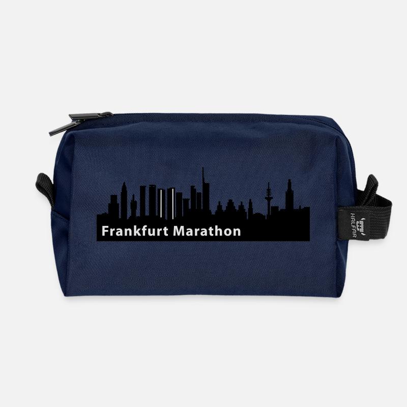Frankfurt Marathon Skyline - Recycelte Kulturtasche - Navy