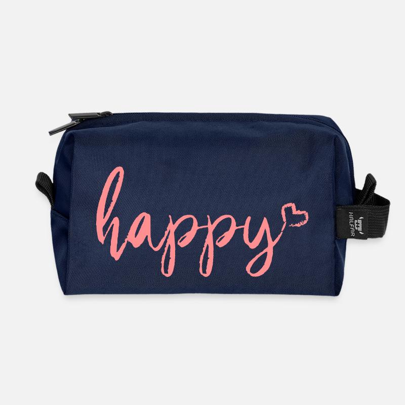 Happy - Recycelte Kulturtasche - Navy