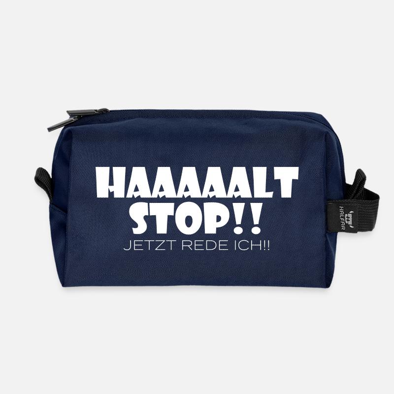 Haaaaaalt Stop!! Jetzt Rede ICH! - Recycelte Kulturtasche - Navy