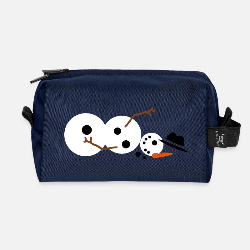Schneemann - Recycelte Kulturtasche - Navy