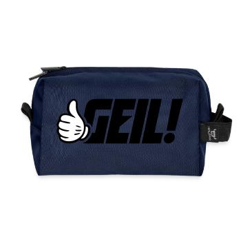 Geil Spruch - Recycelte Kulturtasche - Navy - Vorne