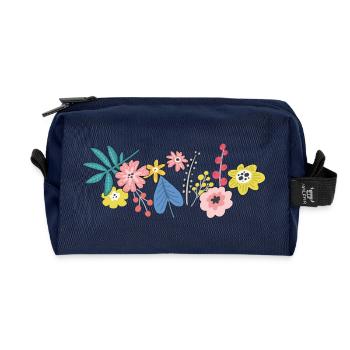 Vrille de fleur - Trousse de toilette en tissu recyclé - marine - Devant