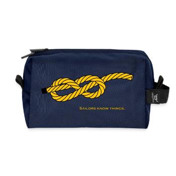 Eight Knots - Capitaine de navire à nœuds en ancre à voile - Trousse de toilette en tissu recyclé - marine - Devant