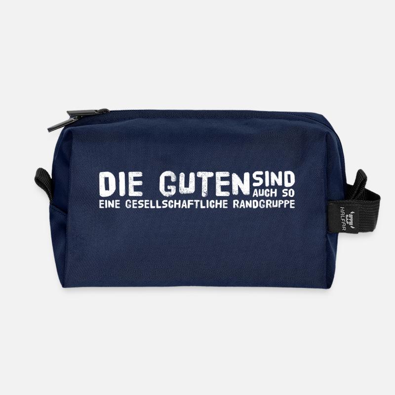 Lustiger Spruch - Recycelte Kulturtasche - Navy