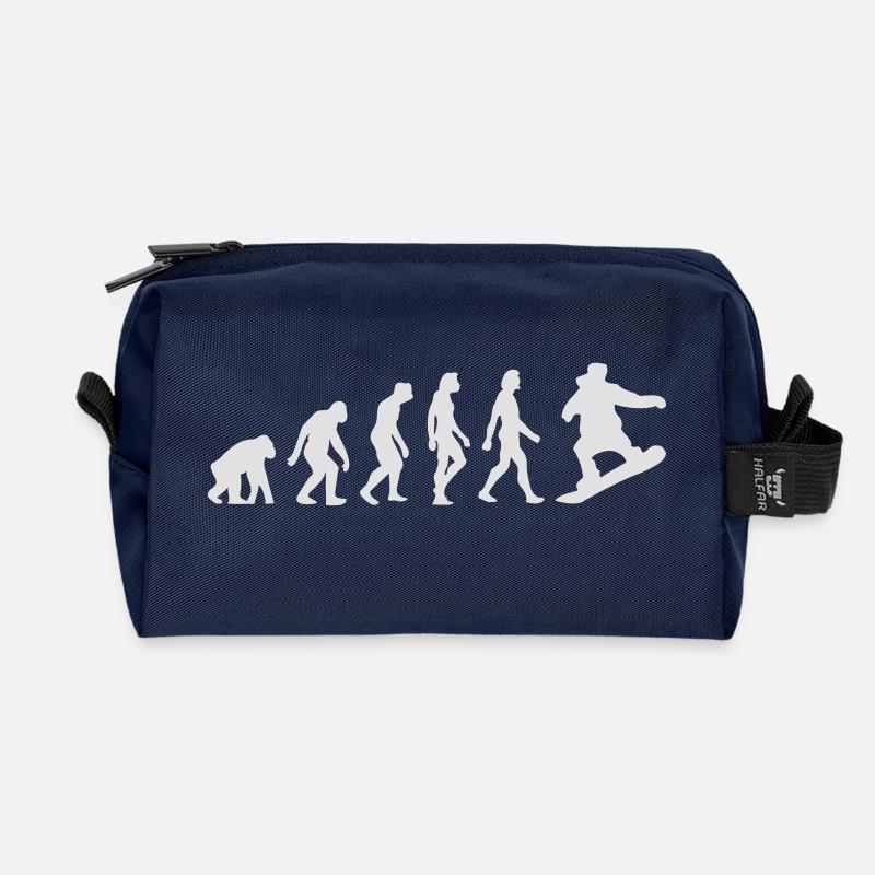 Die Entwicklung des Snowboardens - Recycelte Kulturtasche - Navy