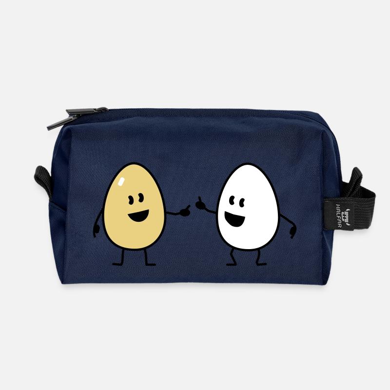 eggs - Recycled Toiletry Zip Bag - navy