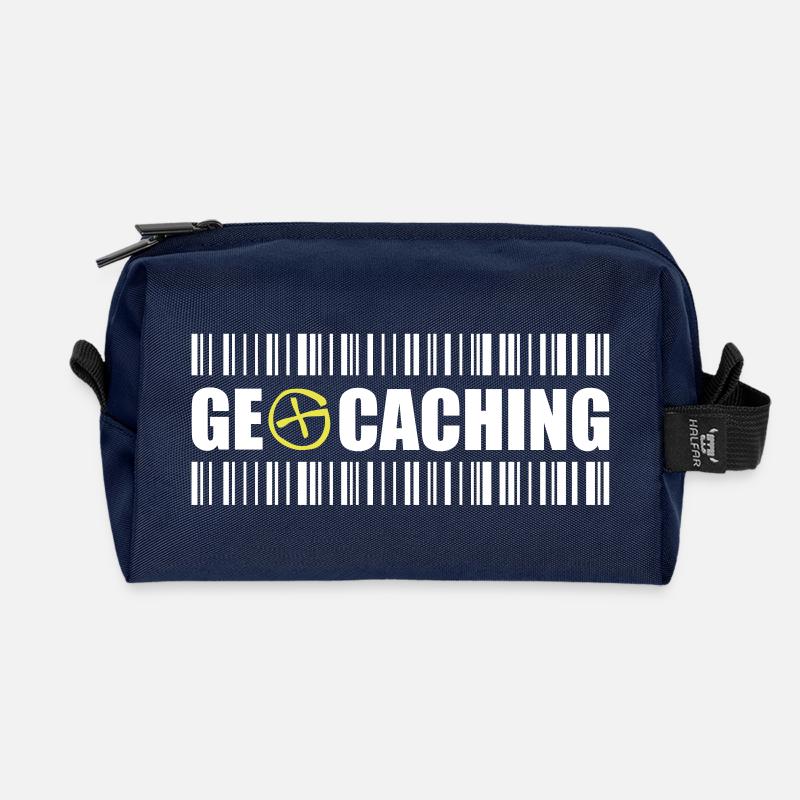 Geocaching Barcode - 2colors - 2O12 - Trousse de toilette en tissu recyclé - marine