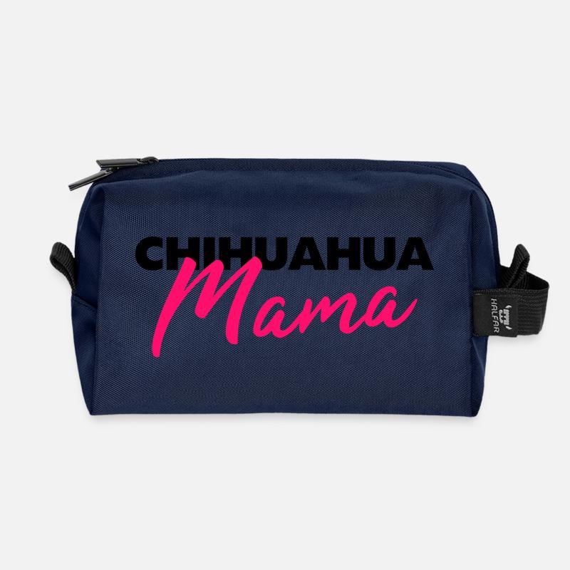 Chihuahua Mama rosa - Recycelte Kulturtasche - Navy