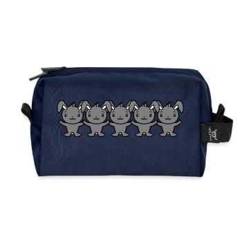 5 Bunnies Five Friends Team Crew Human Chain Hands - Recycled Toiletry Zip Bag - navy - Front