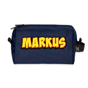 Cadeau Prénom Markus - Trousse de toilette en tissu recyclé - marine - Devant