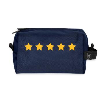 stars - Recycled Toiletry Zip Bag - navy - Front