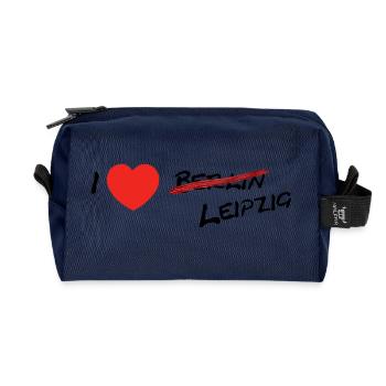 Leipzig / Dresden / Sachsen / Berlin / Geschenk - Recycelte Kulturtasche - Navy - Vorne