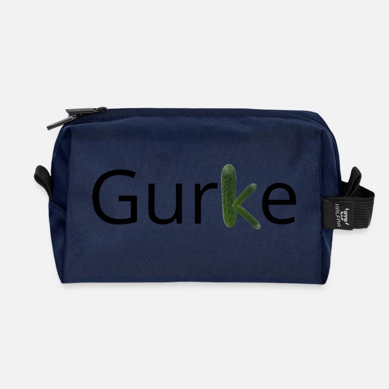Gurken-Motiv - Recycelte Kulturtasche - Navy