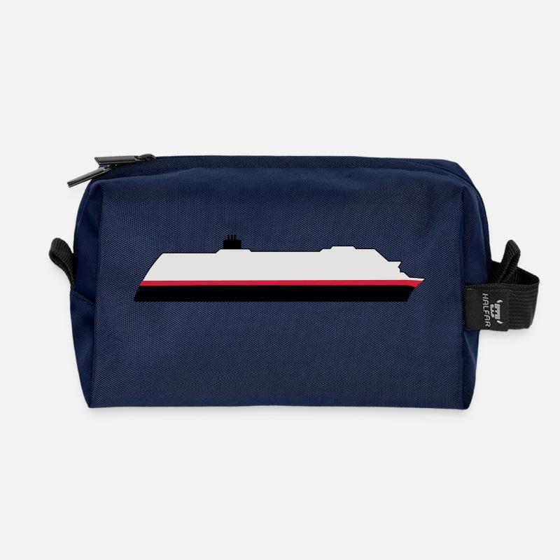 Post Hurtigruten ship - Recycled Toiletry Zip Bag - navy