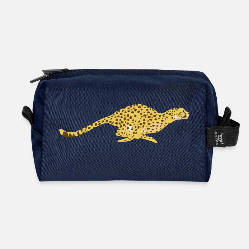 Cheetah - Recycled Toiletry Zip Bag - navy