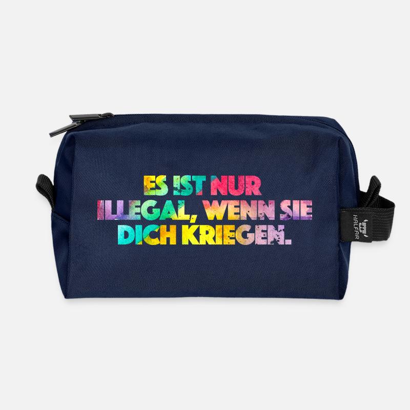 Es ist nur illegal, wenn sie Dich kriegen. - Recycelte Kulturtasche - Navy