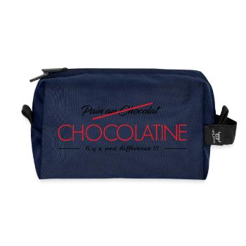 Pain au Chocolat VS Chocolatine - Trousse de toilette en tissu recyclé - marine - Devant
