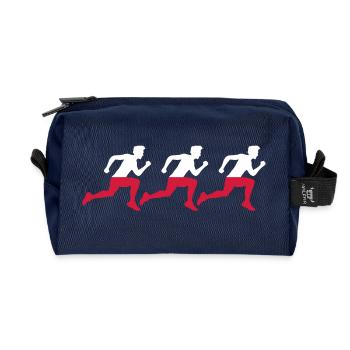Pologne Pologne Polonais 3 amis Striker Fan de course - Trousse de toilette en tissu recyclé - marine - Devant