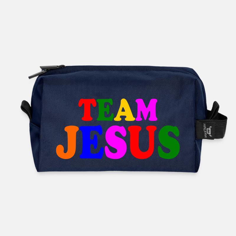 Team jesus - Recycelte Kulturtasche - Navy