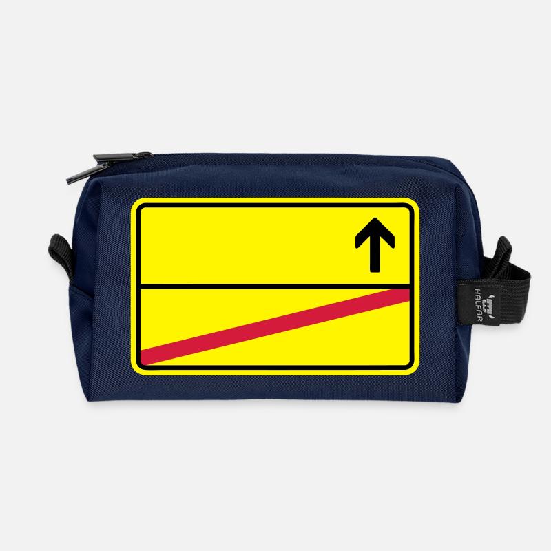 Ortsschild - Recycelte Kulturtasche - Navy