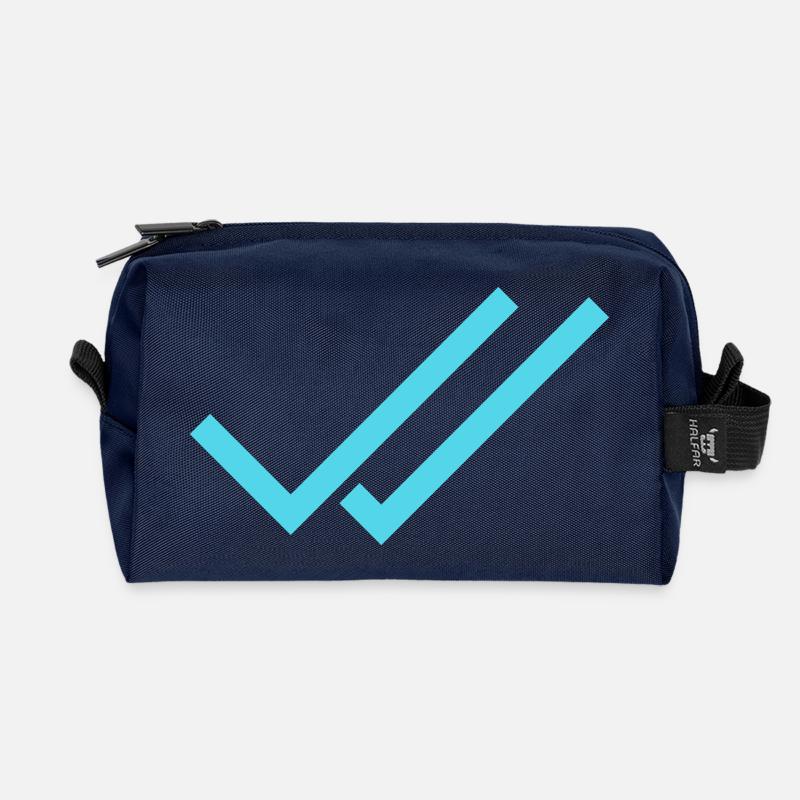 Whats App Haken Blau - Recycelte Kulturtasche - Navy