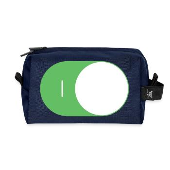 An/Aus Schalter ON/OFF - Recycelte Kulturtasche - Navy - Vorne
