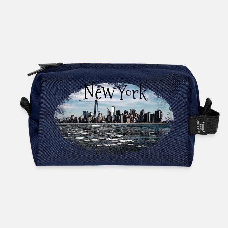 New York City Skyline - Recycelte Kulturtasche - Navy