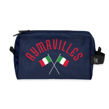 Aymavilles Italian Flags  - Recycled Toiletry Zip Bag - navy - Front