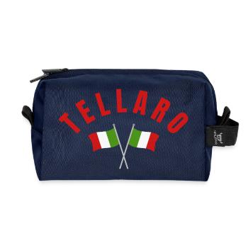 Tellaro Italian Flag Cross - Recycled Toiletry Zip Bag - navy - Front