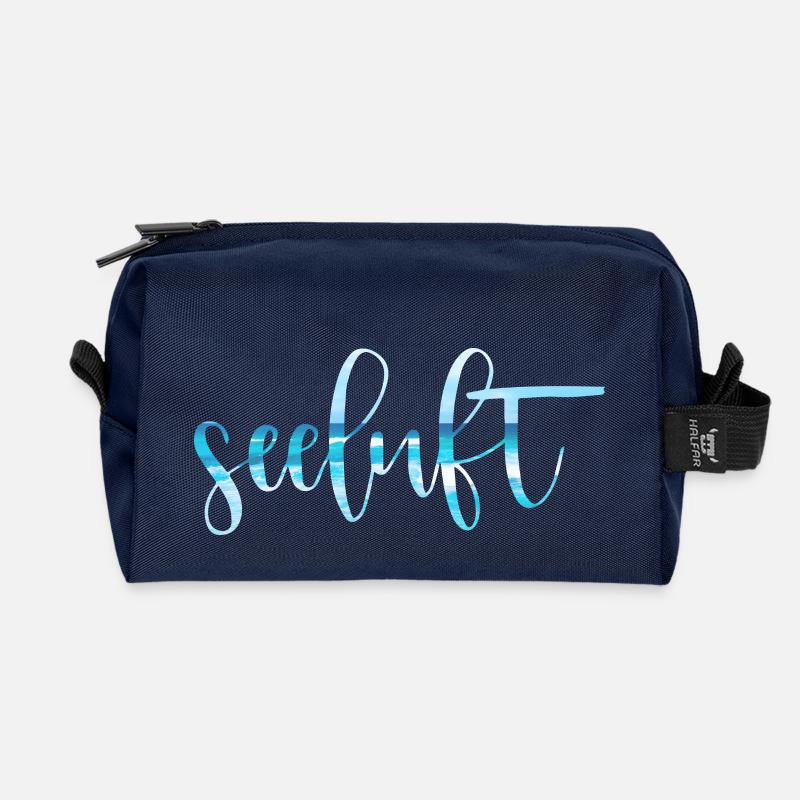 Seeluft Typografie - Recycelte Kulturtasche - Navy