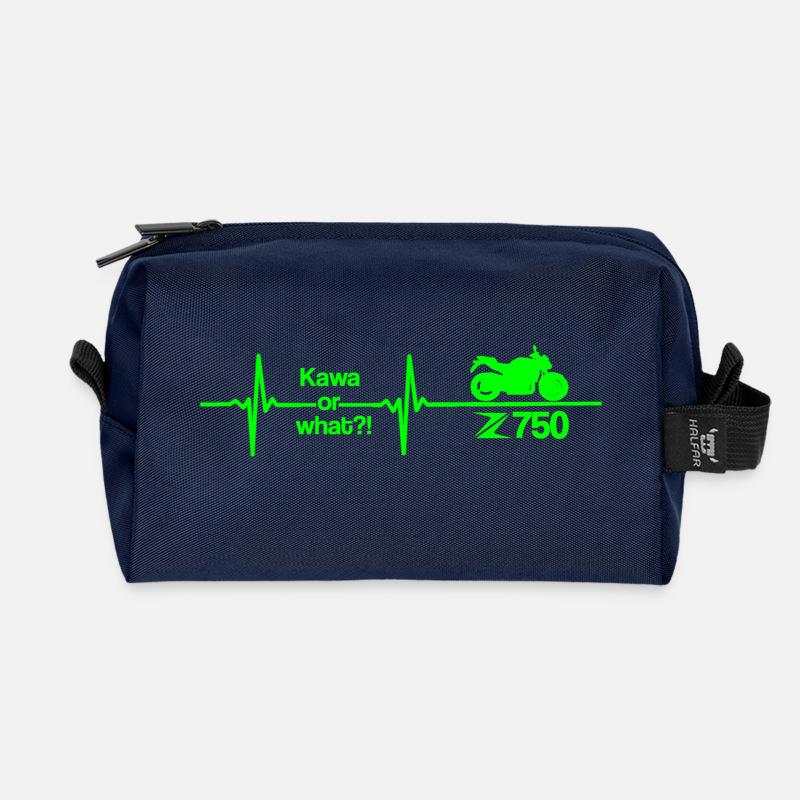 motorcycle - Recycled Toiletry Zip Bag - navy
