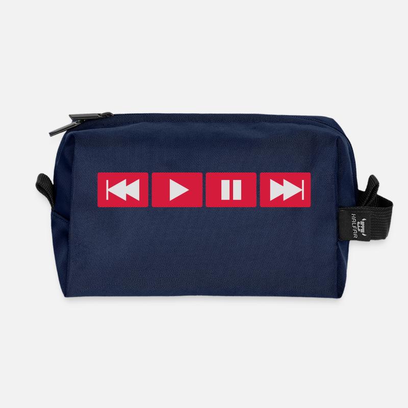Play Button - Recycelte Kulturtasche - Navy