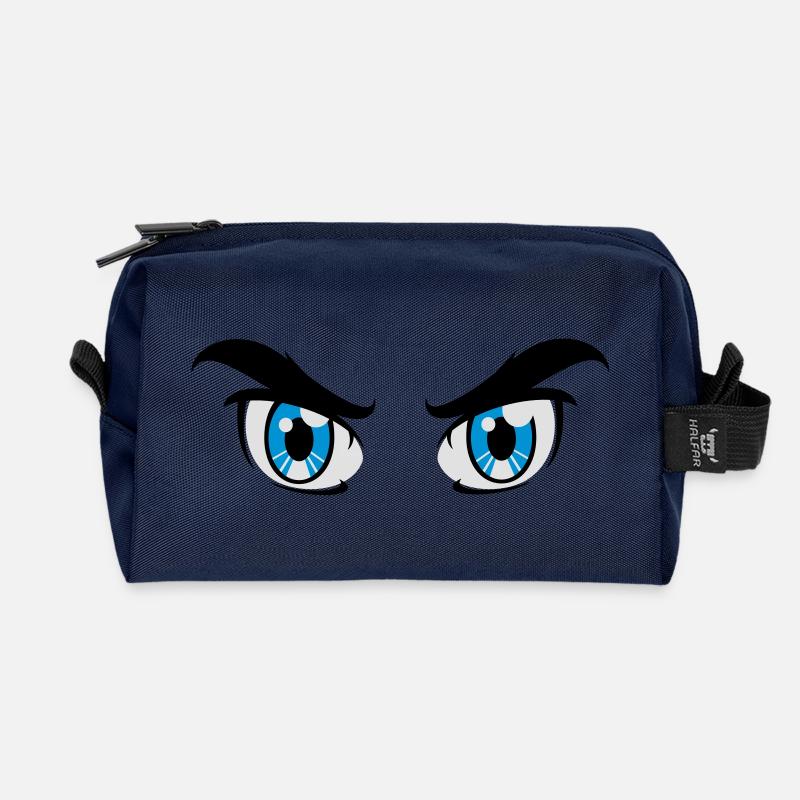 augen trickfilm comic - Recycelte Kulturtasche - Navy