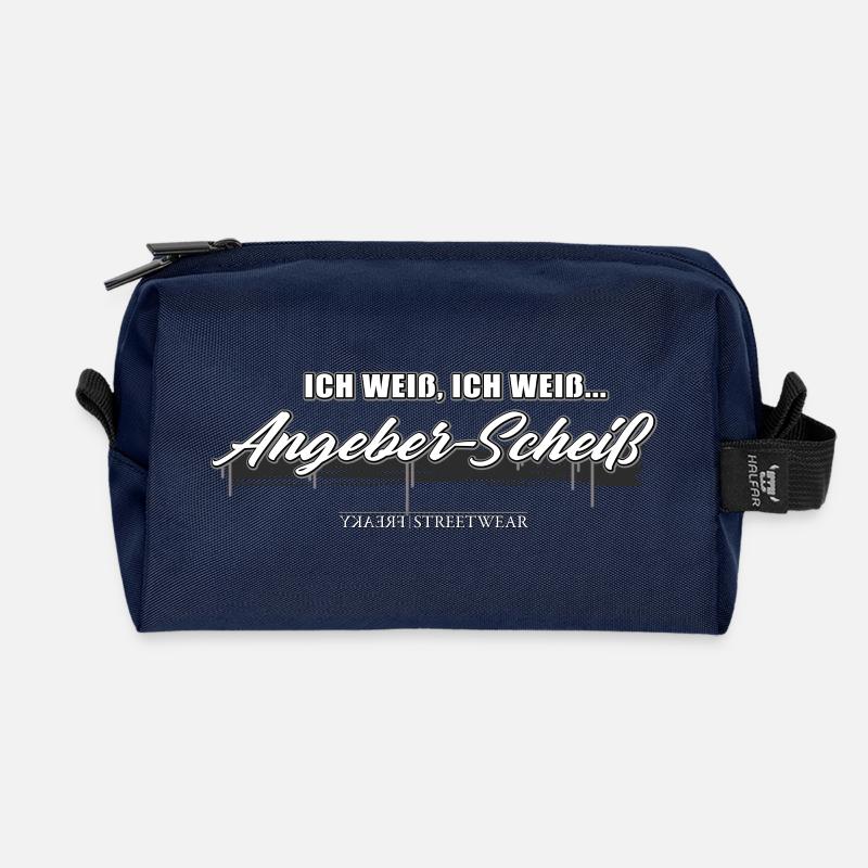 Angeber Scheiß - Recycelte Kulturtasche - Navy