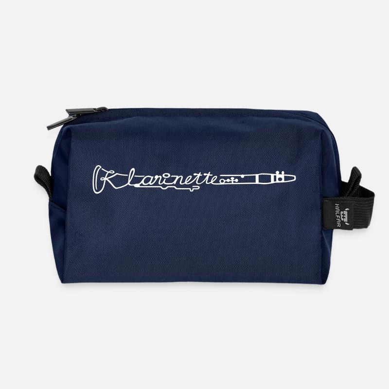 Klarinette (quer) - Recycelte Kulturtasche - Navy
