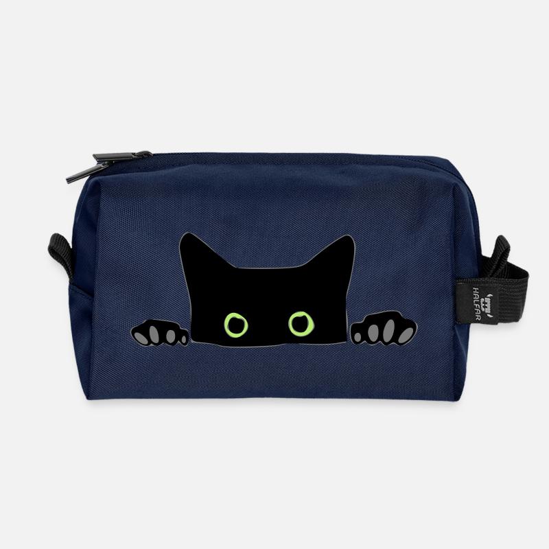 Katze - Recycelte Kulturtasche - Navy