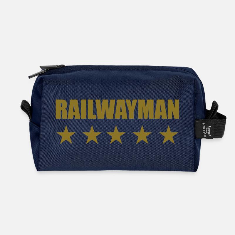 Eisenbahner / Eisenbahnen / Eisenbahn / Bahn - Recycelte Kulturtasche - Navy