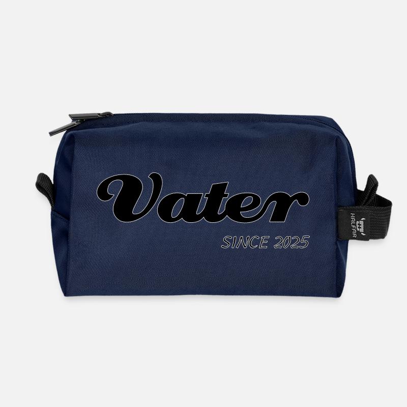 Father since 2025 - Recycled Toiletry Zip Bag - navy