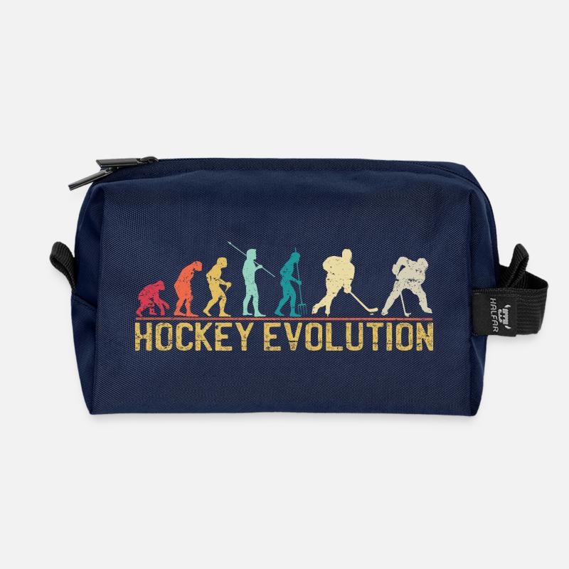 Hockey Evolution Silhouette Design - Recycelte Kulturtasche - Navy