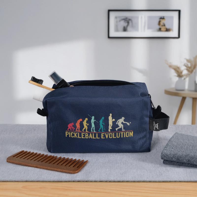 Conception de la progression de Pickleball Evolution Trousse de toilette en tissu recyclé