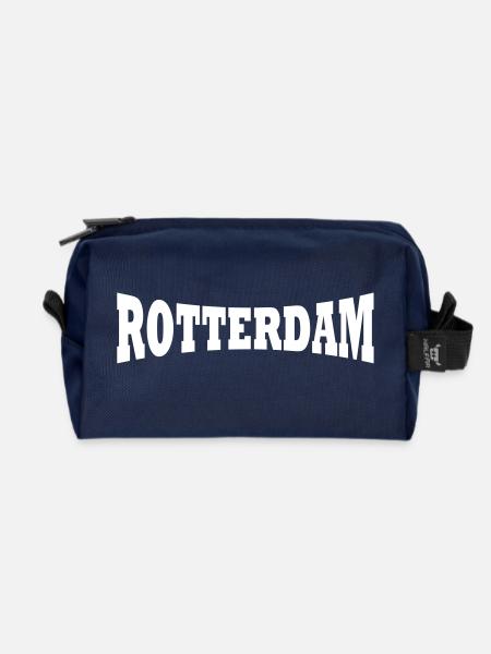 Rotterdam logo - Recycled Toiletry Zip Bag - navy