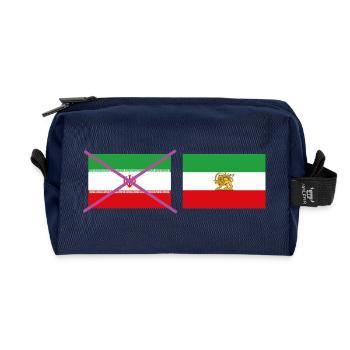Flaggenkreuz Iran – grafischer Kreuzverschluss - Recycelte Kulturtasche - Navy - Vorne