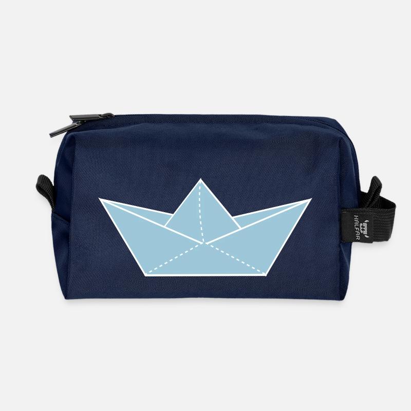 papier origami boot - Recycelte Kulturtasche - Navy