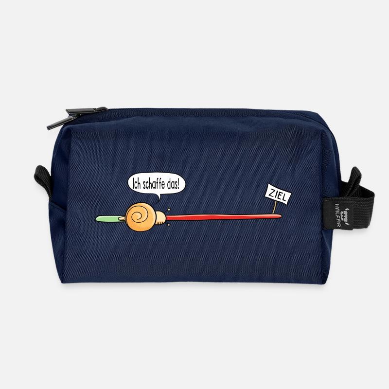 Der Weg ist das Ziel - Schnecke - Comic - Geschenk - Recycelte Kulturtasche - Navy
