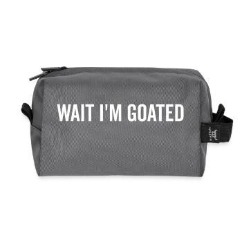 Wait I’m Goated - Recycled Toiletry Zip Bag - anthracite - Front