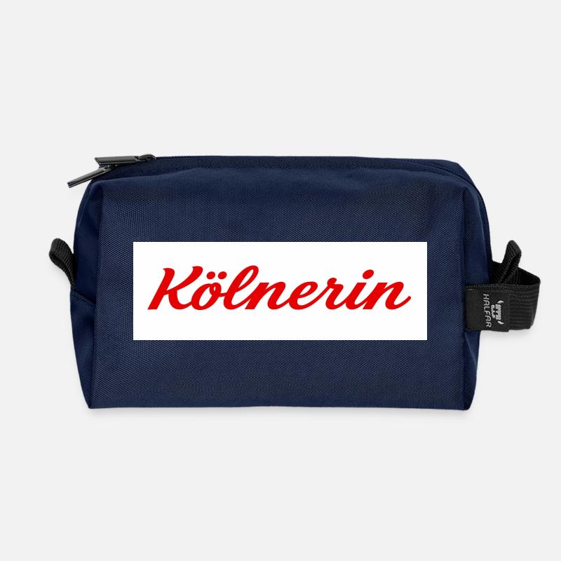 Kölnerin Schriftzug - Recycelte Kulturtasche - Navy